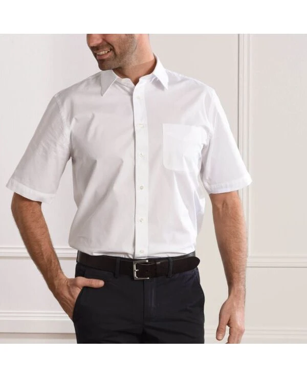Chemise Blanche En Coton - Poche Poitrine - ALBERT MC