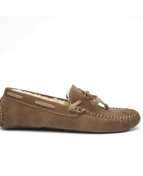 Chaussons Homme Croûte De Velours Taupe