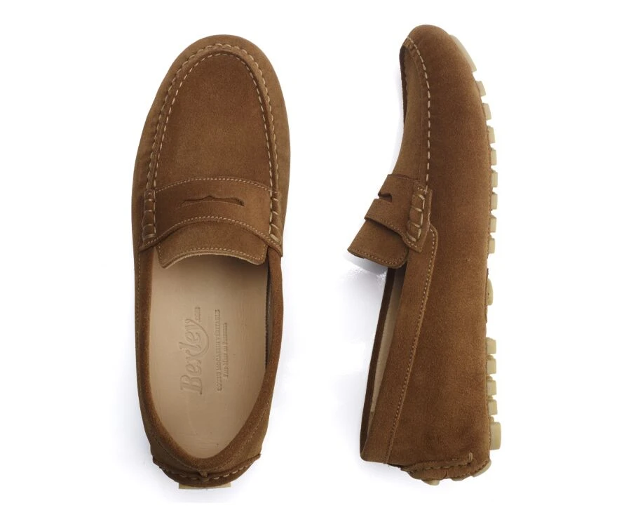 Mocassin été Homme Velours Caramel - FERGUSON 3 Mocassin été Homme Velours Caramel - FERGUSON – Image 3