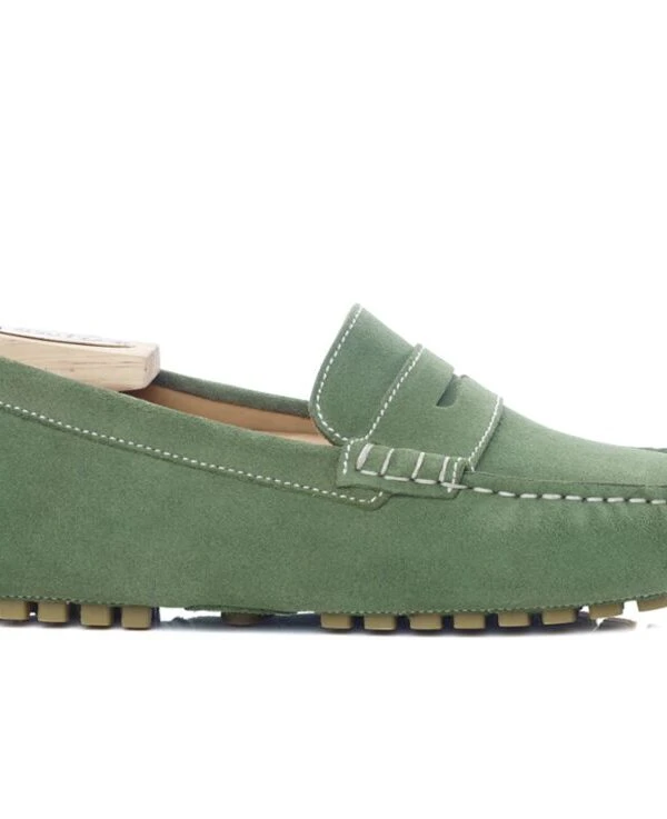 Mocassin été Homme Velours Vert - FERGUSON