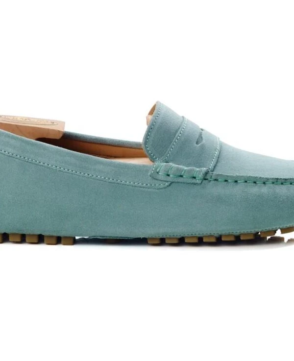 Mocassin été Homme Velours Vert Menthe - FERGUSON