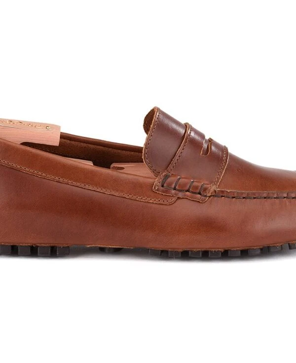 Mocassin été Homme Cuir Châtaigne Foncé - FERGUSON