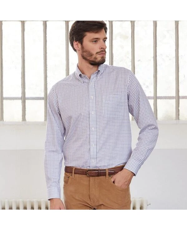 Chemise Flanelle Carreaux Bleus Et Beiges - LINDSAY