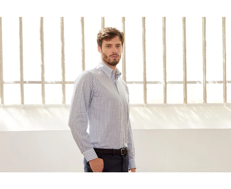 Chemise Flanelle Carreaux Bleus Et Verts - LINDSAY 3 Chemise Flanelle Carreaux Bleus Et Verts - LINDSAY – Image 3