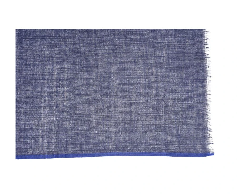 Écharpe Laine Chevron Navy Bordure Bleu Roi 4 Écharpe Laine Chevron Navy Bordure Bleu Roi – Image 4