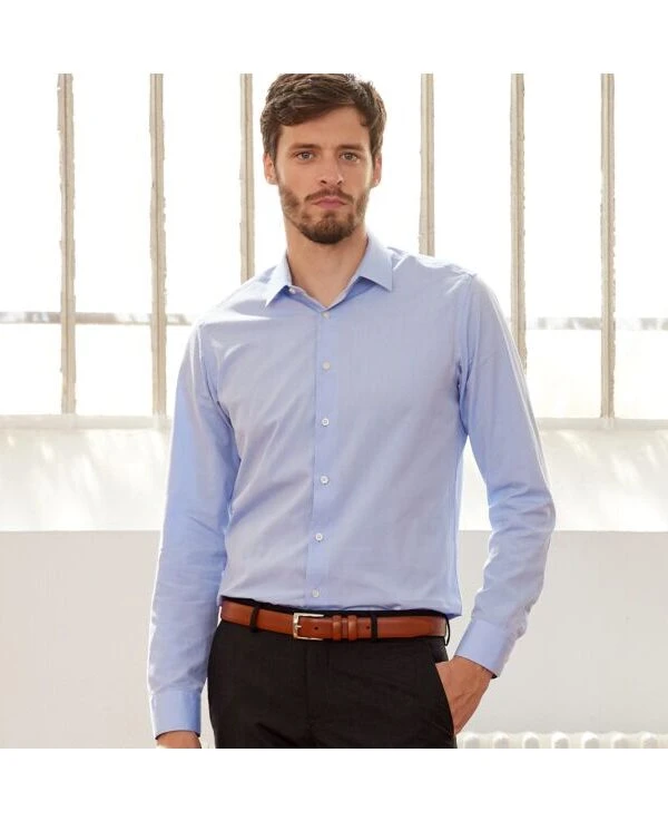 Chemise Bleu Ciel Coton - Col Français - LOUIS CLASSIC