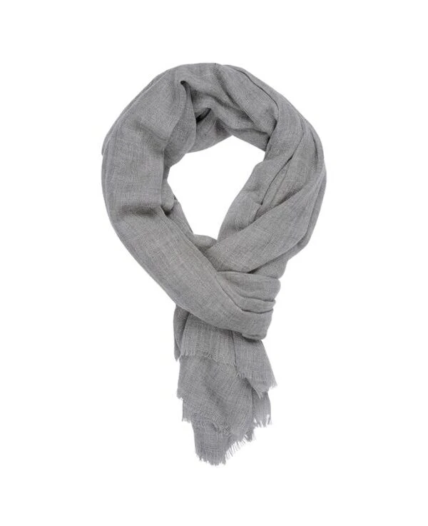 Écharpe Fine Laine Et Cachemire Gris Chiné