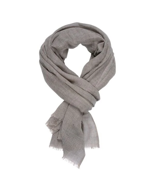 Écharpe Fine Laine Et Cachemire Taupe Chiné