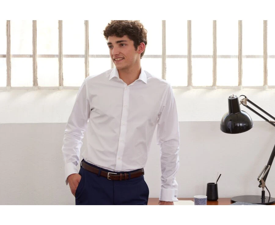 Chemise Blanche à Boutons De Manchettes - PIETRO 1 Chemise Blanche à Boutons De Manchettes - PIETRO