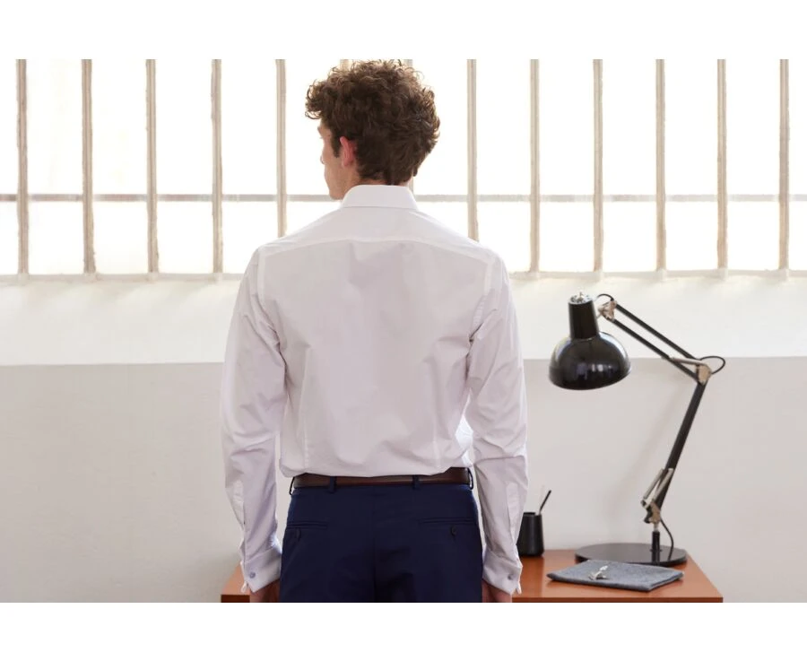 Chemise Blanche à Boutons De Manchettes - PIETRO 2 Chemise Blanche à Boutons De Manchettes - PIETRO – Image 2