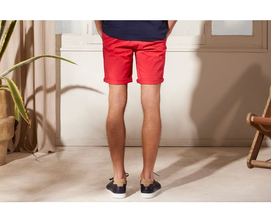 Bermuda Chino Homme Framboise Vif - BARRY 2 Bermuda Chino Homme Framboise Vif - BARRY – Image 2