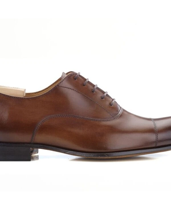 Richelieu Homme Cognac Patiné Semelle Cuir - BRISBURY