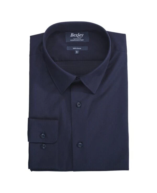 Chemise Noir En Coton Double Fil - ALBERT CLASSIC