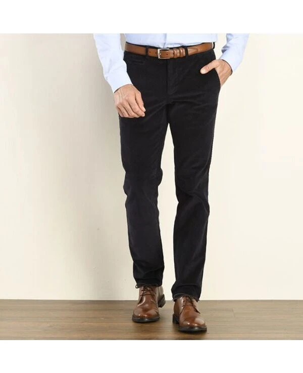 Pantalon Chino Velours Côtelé Homme Navy - NORMAN