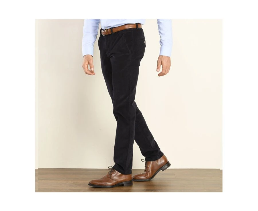 Pantalon Chino Velours Côtelé Homme Navy - NORMAN 2 Pantalon Chino Velours Côtelé Homme Navy - NORMAN – Image 2