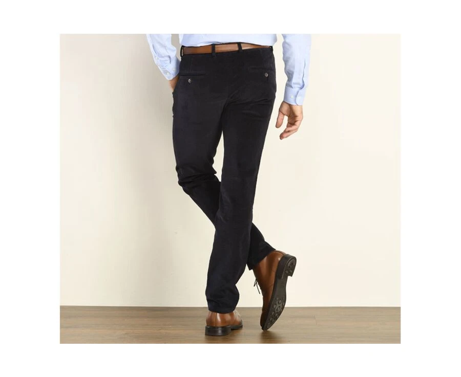 Pantalon Chino Velours Côtelé Homme Navy - NORMAN 3 Pantalon Chino Velours Côtelé Homme Navy - NORMAN – Image 3