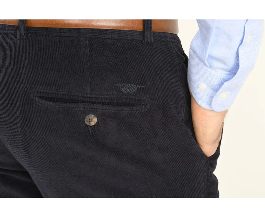 Pantalon Chino Velours Côtelé Homme Navy - NORMAN 4 Pantalon Chino Velours Côtelé Homme Navy - NORMAN – Image 4
