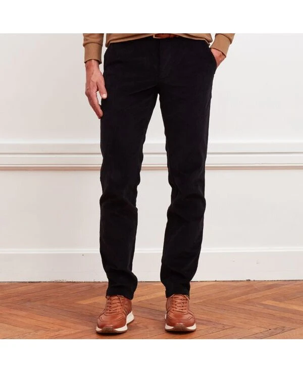 Pantalon Chino Velours Côtelé Homme Noir - NORMAN