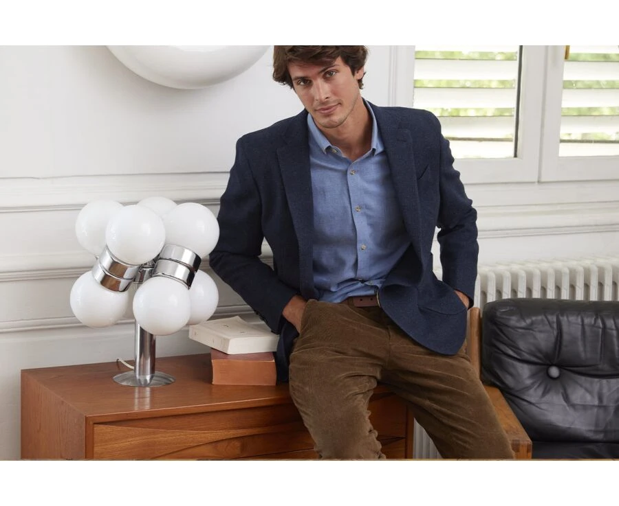 Pantalon Chino Velours Côtelé Homme Kaki Clair - NORMAN 3 Pantalon Chino Velours Côtelé Homme Kaki Clair - NORMAN – Image 3