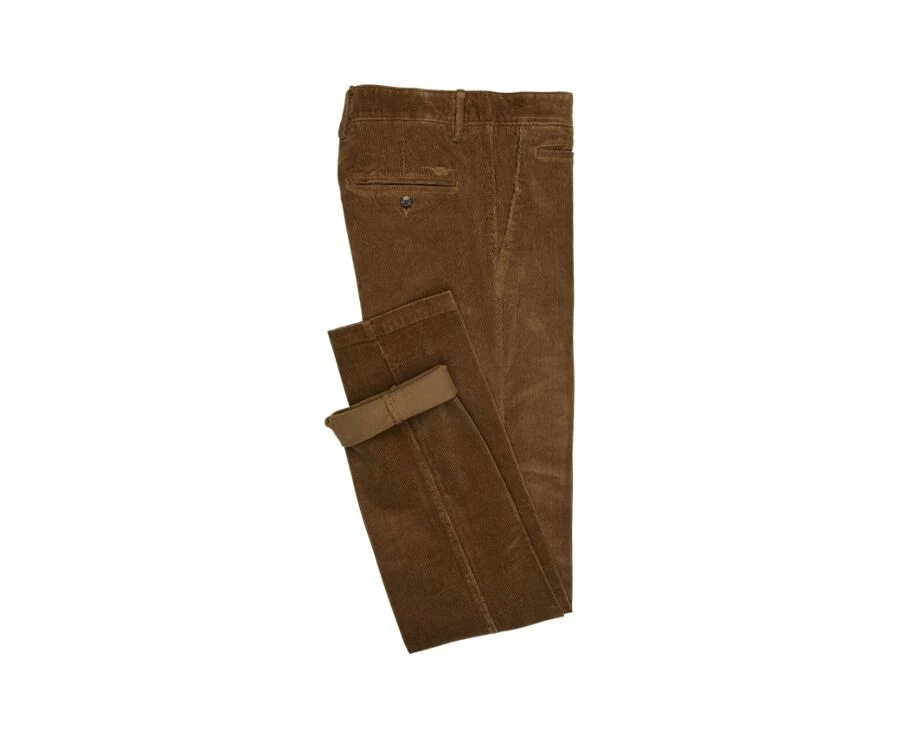 Pantalon Chino Velours Côtelé Homme Kaki Clair - NORMAN 4 Pantalon Chino Velours Côtelé Homme Kaki Clair - NORMAN – Image 4