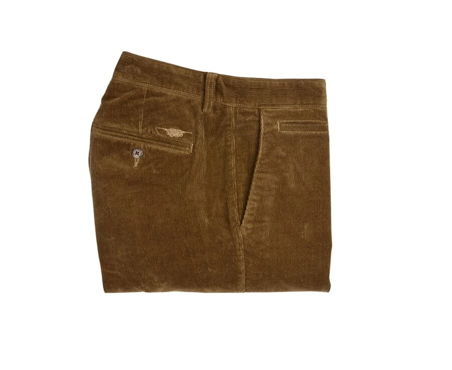 Pantalon Chino Velours Côtelé Homme Kaki Clair - NORMAN 5 Pantalon Chino Velours Côtelé Homme Kaki Clair - NORMAN – Image 5