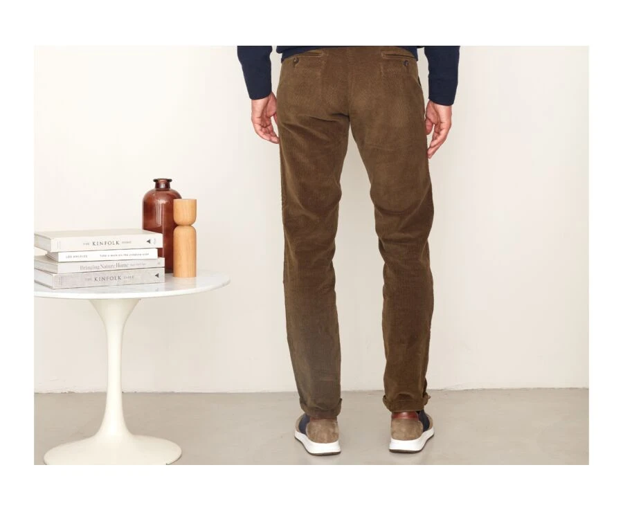Pantalon Chino Velours Côtelé Homme Olive - NORMAN 3 Pantalon Chino Velours Côtelé Homme Olive - NORMAN – Image 3
