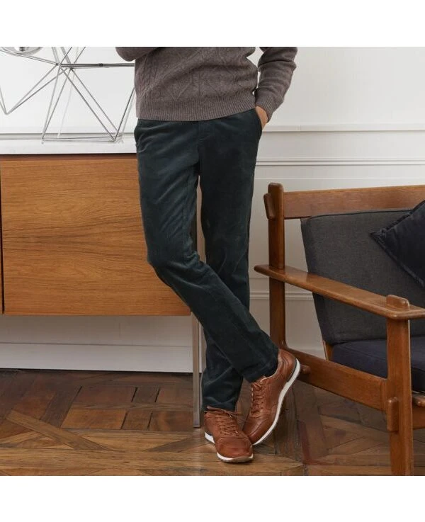 Pantalon Chino Velours Côtelé Homme Vert Sapin - NORMAN