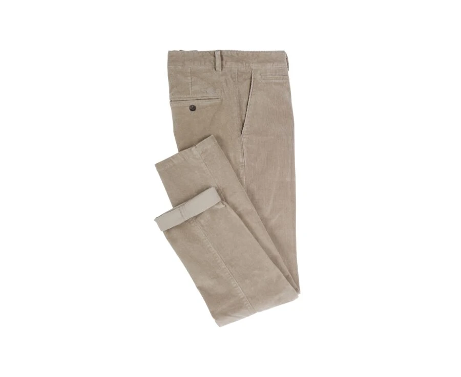 Pantalon Chino Velours Côtelé Homme Olive Clair - NORMAN 4 Pantalon Chino Velours Côtelé Homme Olive Clair - NORMAN – Image 4