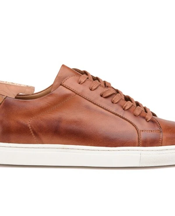 Sneakers Cuir Homme Châtaigne Patiné - INGLEWOOD
