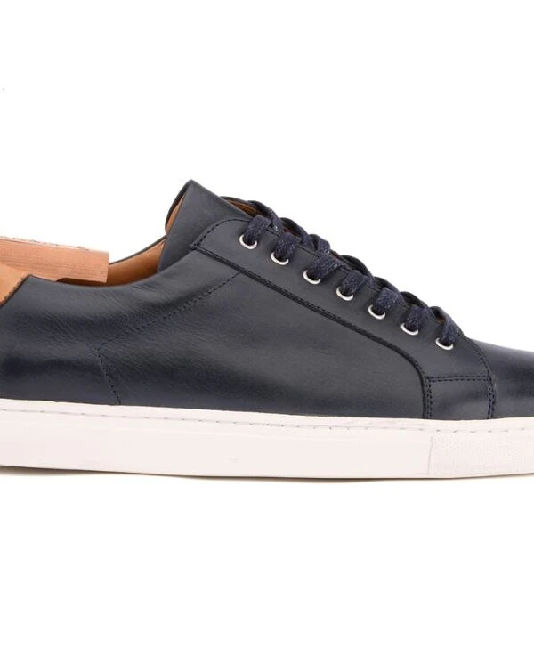 Sneakers Cuir Homme Navy Patiné - INGLEWOOD