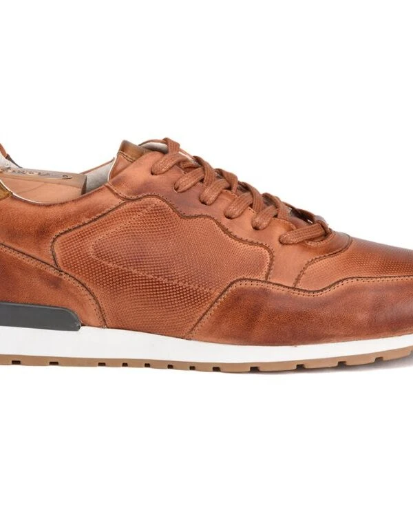 Sneakers Châtaigne Patiné Cuir Homme - CANBERRA