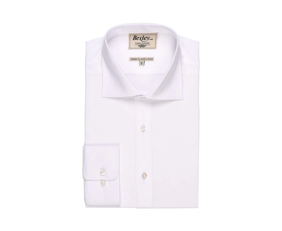 Chemise Blanche Oxford Double Fil Uni - OTTAVIO 4 Chemise Blanche Oxford Double Fil Uni - OTTAVIO – Image 4
