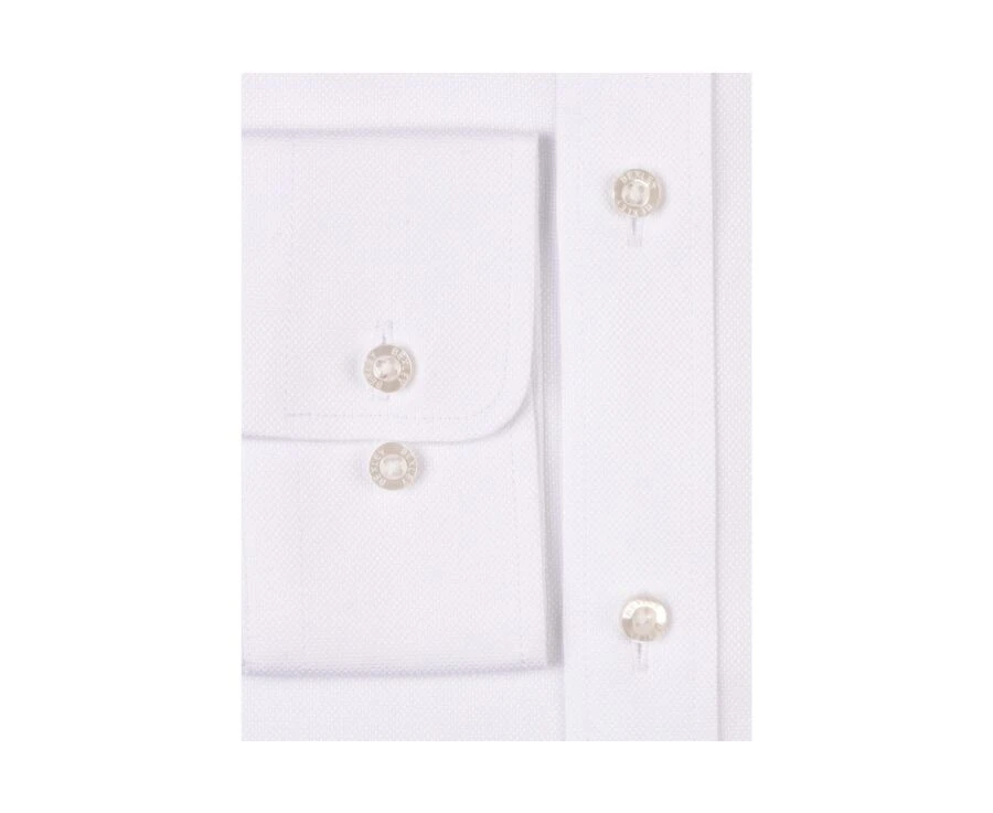 Chemise Blanche Oxford Double Fil Uni - OTTAVIO 5 Chemise Blanche Oxford Double Fil Uni - OTTAVIO – Image 5