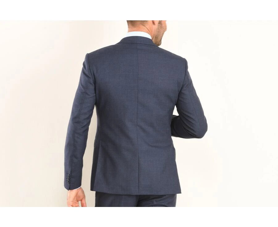 Veste De Costume Homme Bleu Foncé Chiné - LAZARE 3 Veste De Costume Homme Bleu Foncé Chiné - LAZARE – Image 3