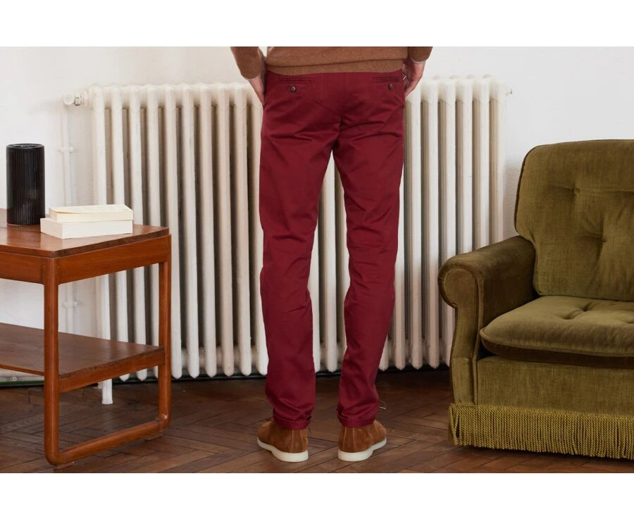 Pantalon Chino Homme Rouge Foncé - NIGEL II 2 Pantalon Chino Homme Rouge Foncé - NIGEL II – Image 2