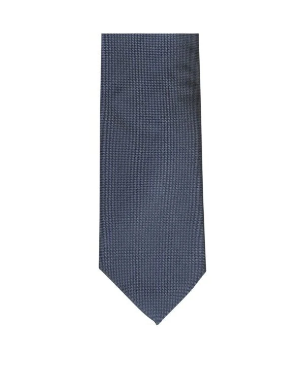 Cravate En Soie Unie Bleu Pétrole