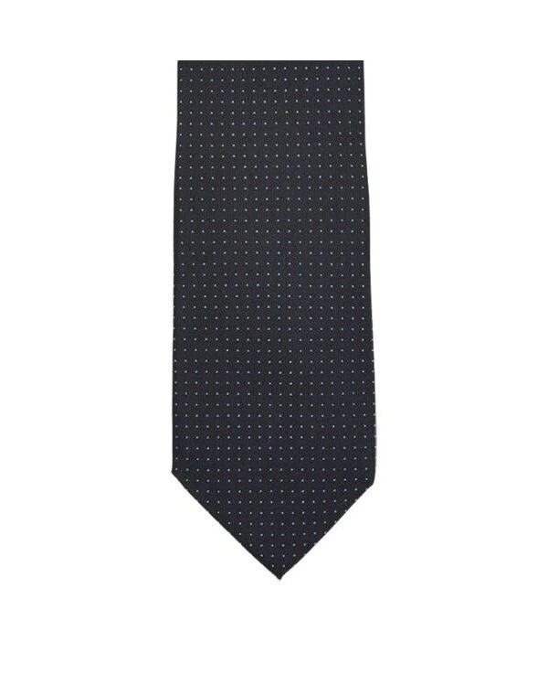 Cravate En Soie Marine Micro Pois Bleu Royal