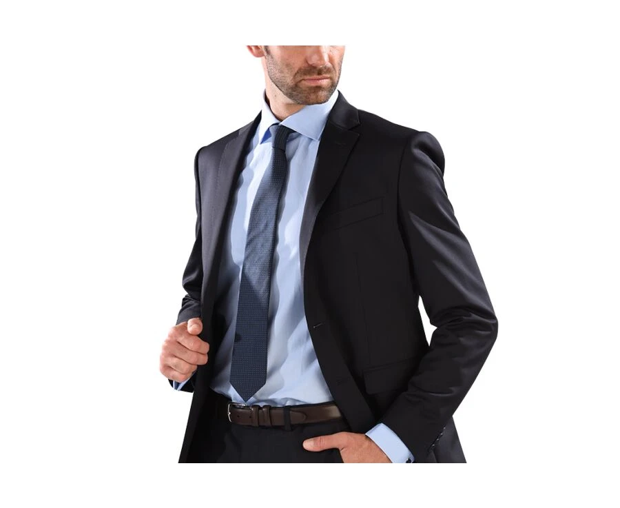 Cravate En Soie Marine Micro Pois Bleu Royal 4 Cravate En Soie Marine Micro Pois Bleu Royal – Image 4