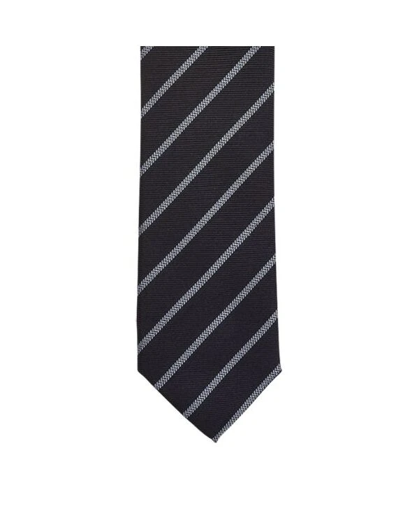 Cravate Homme Soie Marine Rayée Bleu Ciel