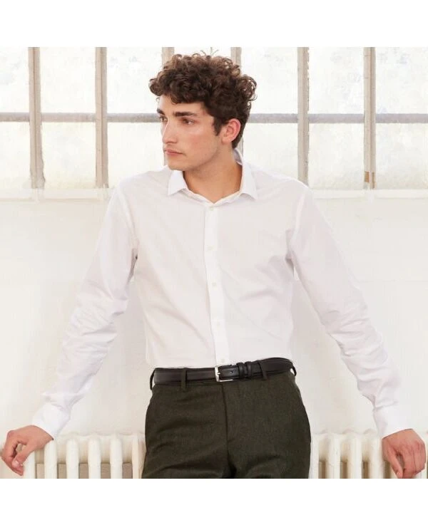 Chemise Slim Blanche Coton Popeline - LOUIS CLASSIC SLIM
