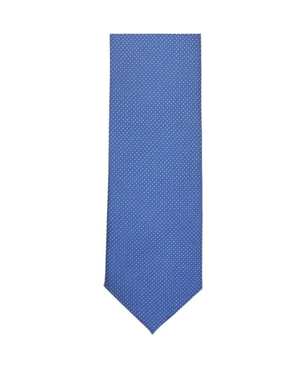 Le Dandy Boutique 18 Cravate En Soie Bleu Micro Pois Blanc
