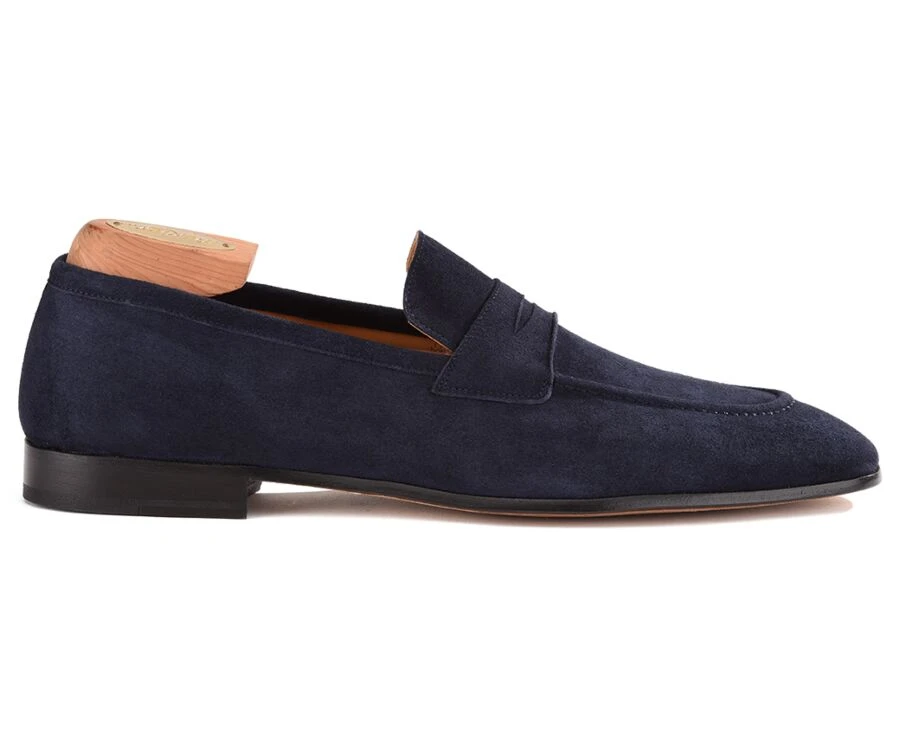 Mocassin Homme Velours Bleu Marine - BRIONE 1 Mocassin Homme Velours Bleu Marine - BRIONE