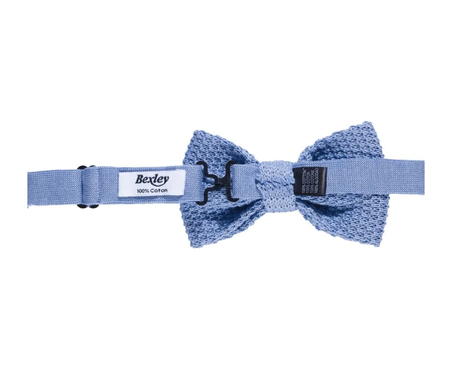 Noeud Papillon Homme Tricot Bleu Ciel 3 Noeud Papillon Homme Tricot Bleu Ciel – Image 3