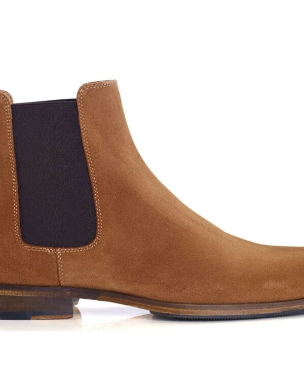 Chelsea Boots Homme Velours Cognac - DAWSON II PATIN