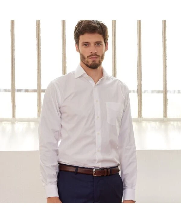 Chemise Blanche En Coton - Poche Poitrine - ALBERTO II CLASSIC