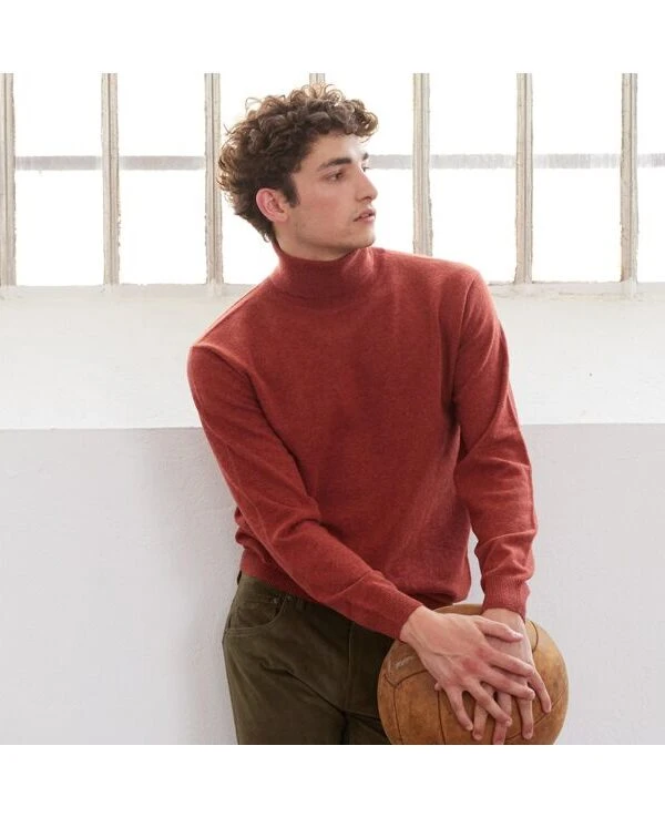 Pull Col Roulé Homme Laine Epine Chiné - EMERIC