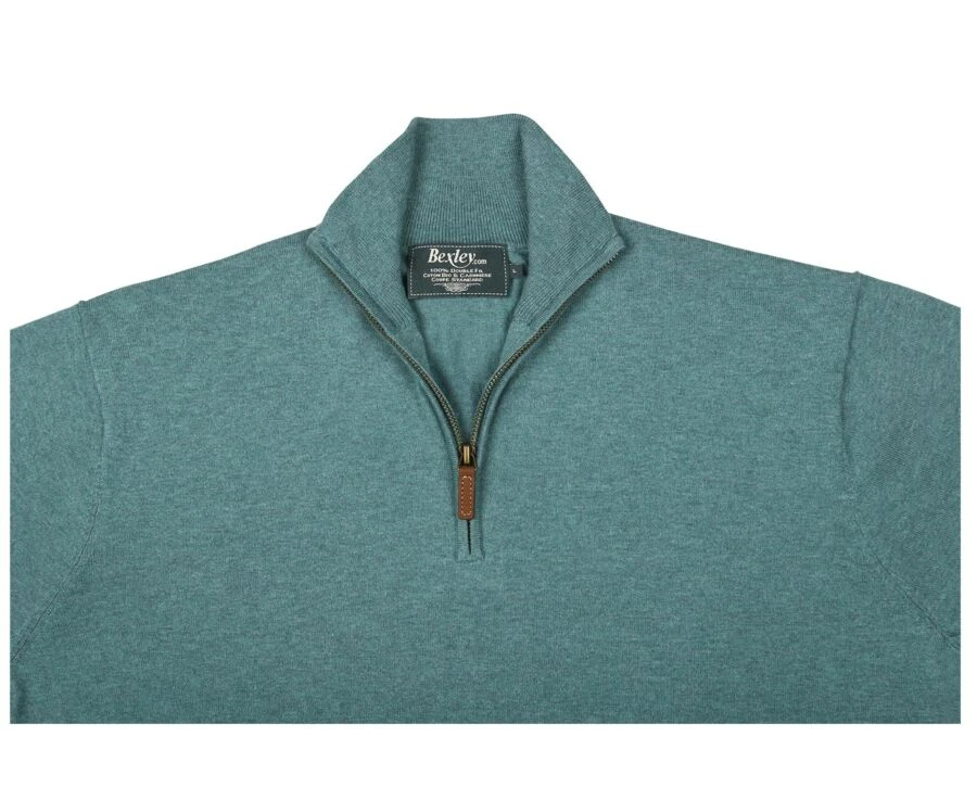 Pull Fin Homme Coton Bio/cachemire Col Zippé Vert Scandinave Chiné - VLAD 5 Pull Fin Homme Coton Bio/cachemire Col Zippé Vert Scandinave Chiné - VLAD – Image 5