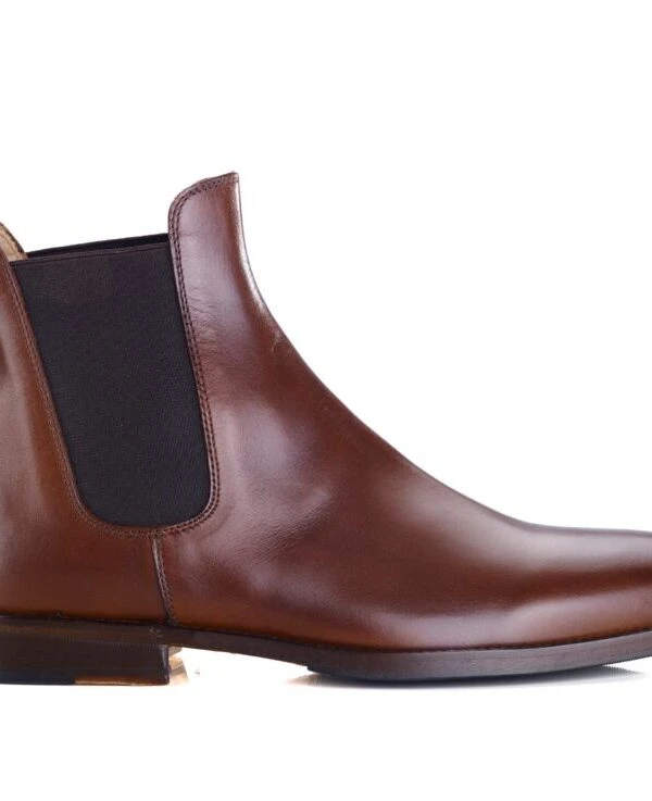 Chelsea Boots Cuir Homme Châtaigne Patiné - FLAGER PATIN