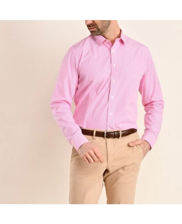 Chemise Coton Rayée Rose Et Blanc - MAXIMILIEN