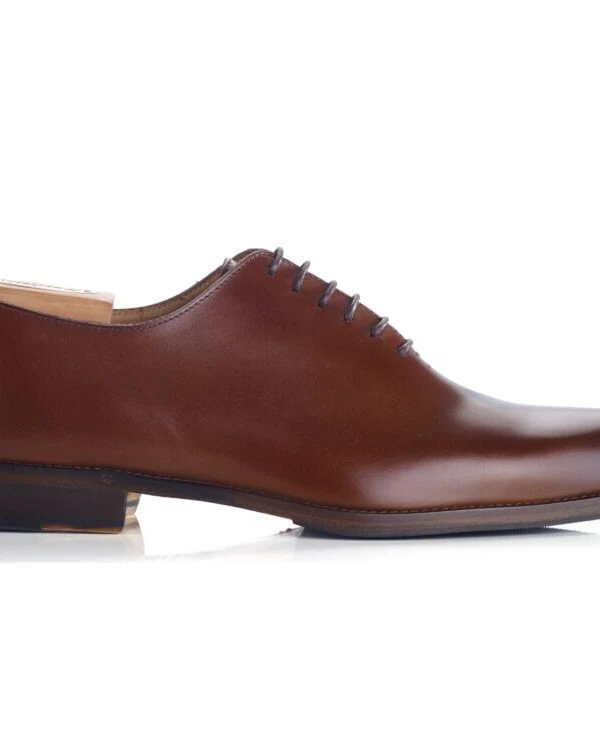 Richelieu Homme Châtaigne Patiné Semelle Cuir Avec Patin - PETER PATIN